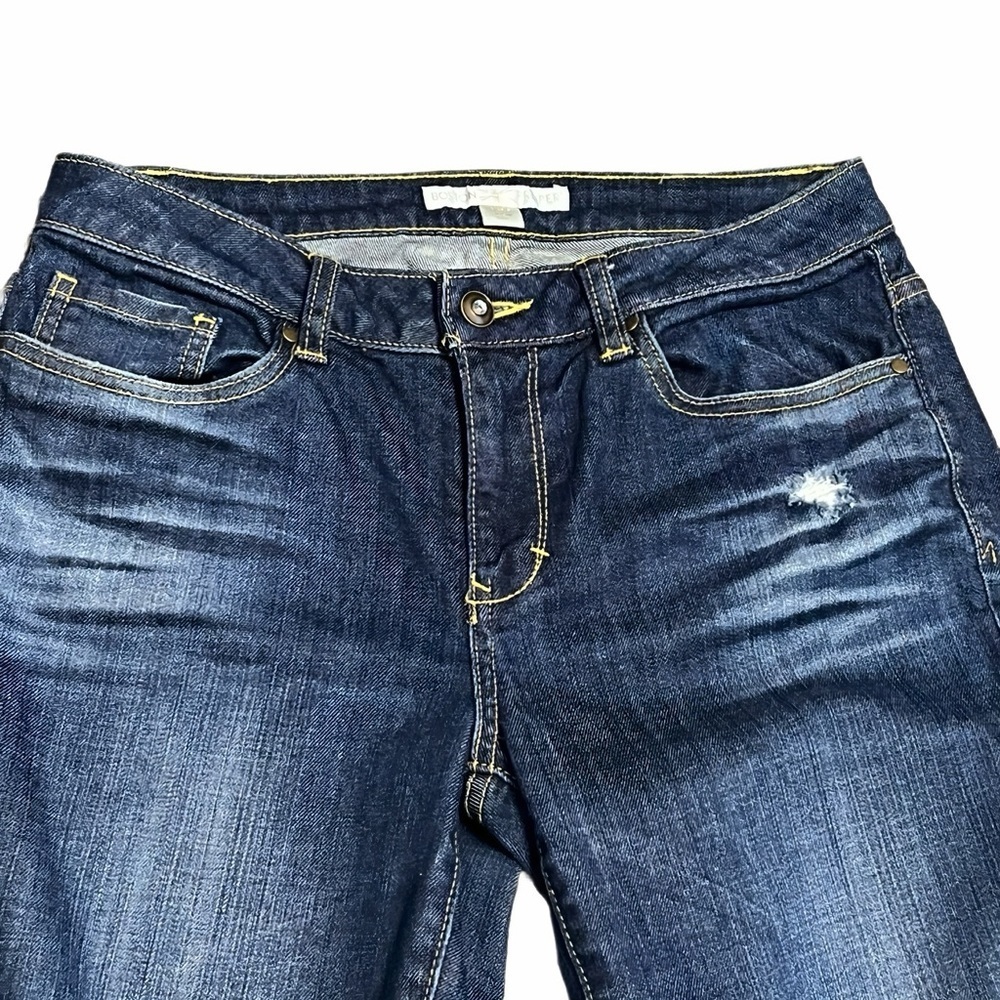 Boston Proper Y2K Distressed Dark Wash Skinny Jeans Stretch Denim Womens Size 6 - Picture 4 of 9